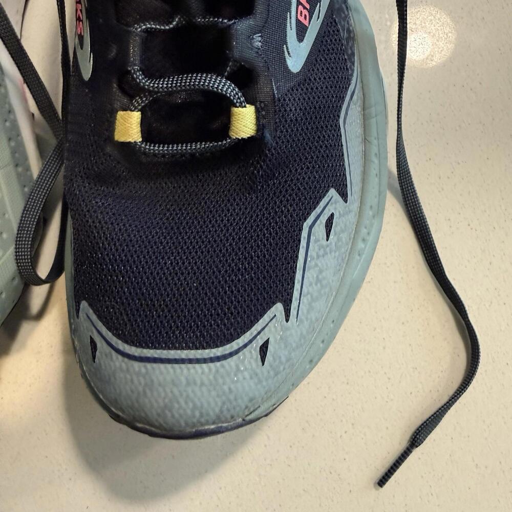 Brooks Caldera 7 Trail Running Shoe Grey Blue Women 9.5 Athletic Walking Hiking - Picture 8 of 9